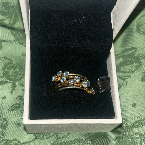 Blue gemstone multi topaz ring - Picture 2 of 4